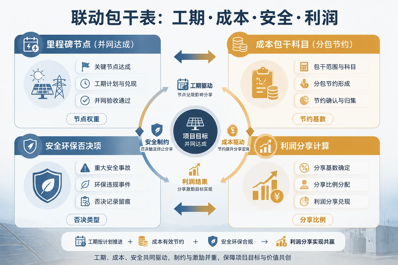 光伏EPC项目经理里程碑包干：并网达成·成本节约·安全否决（2026年版）