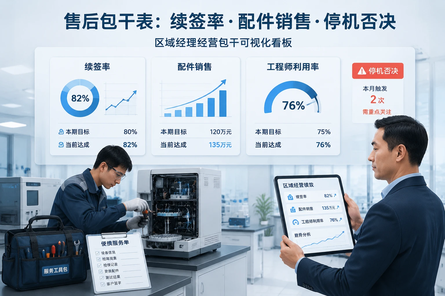 实验室仪器售后包干表：续签率·配件销售·停机否决（2026年版）