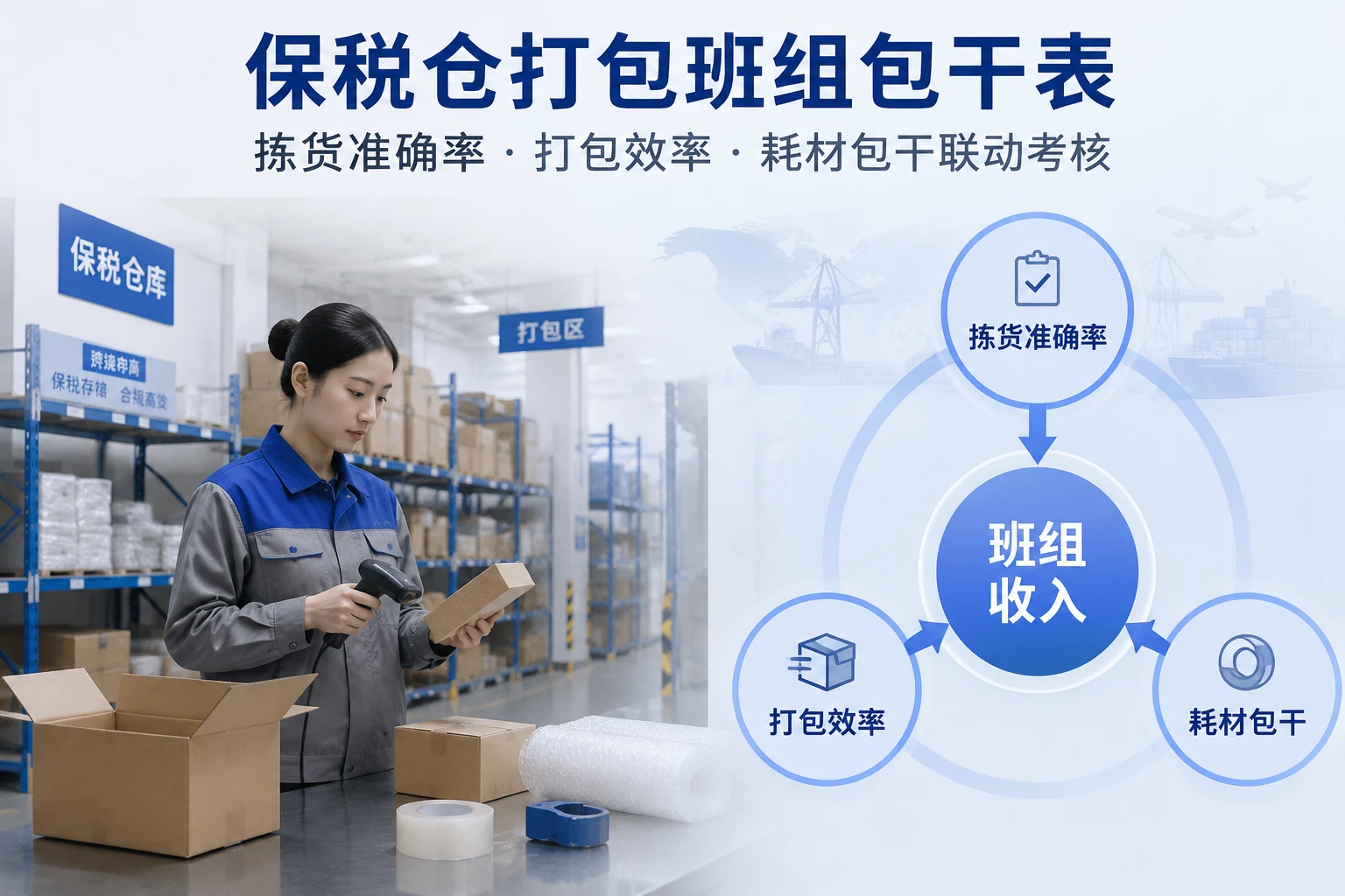 保税仓打包班组包干表：拣货准确率、打包效率与耗材包干（2026年版）