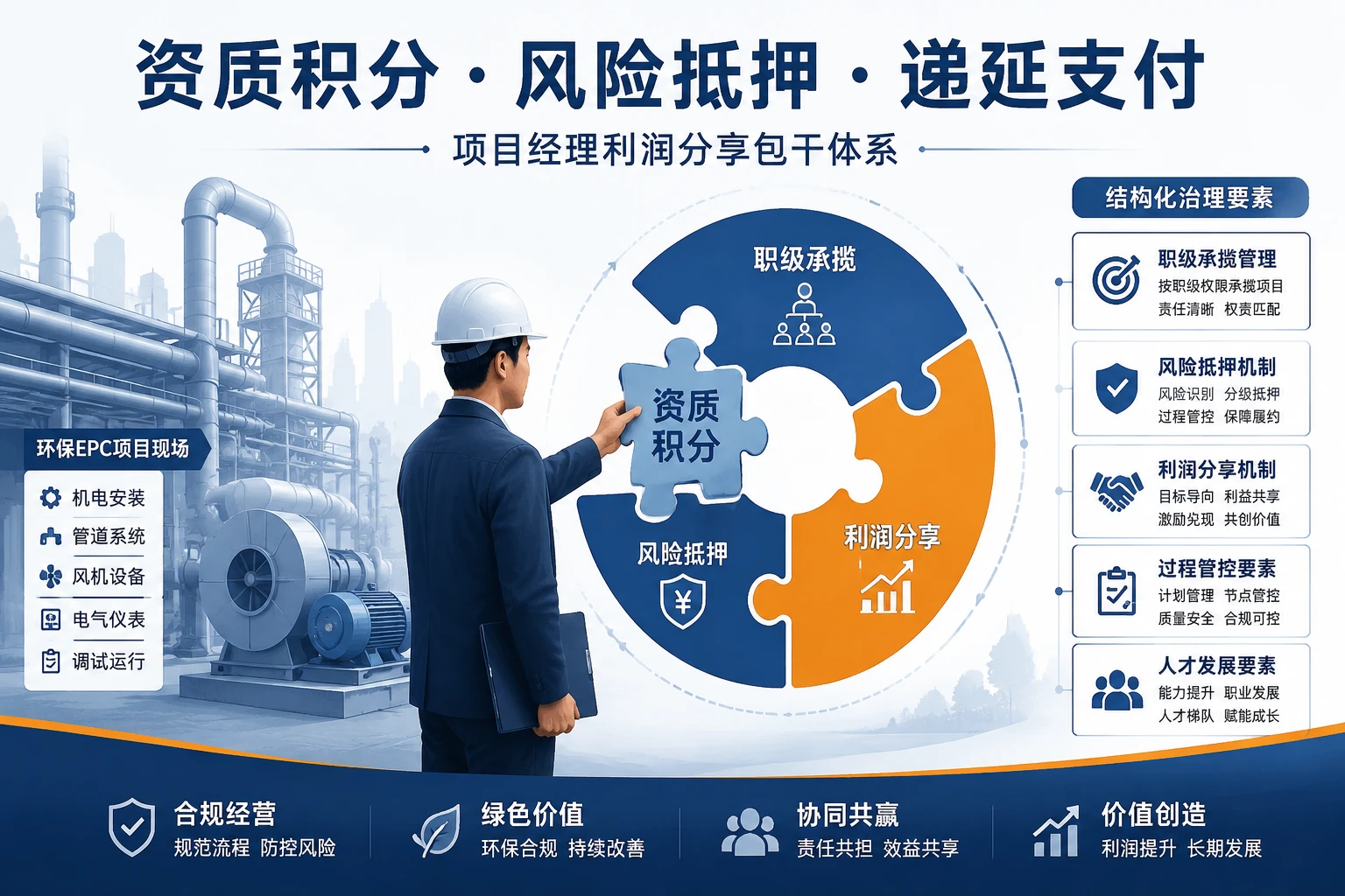 环保EPC项目经理利润分享包干：资质积分、风险抵押与递延支付
