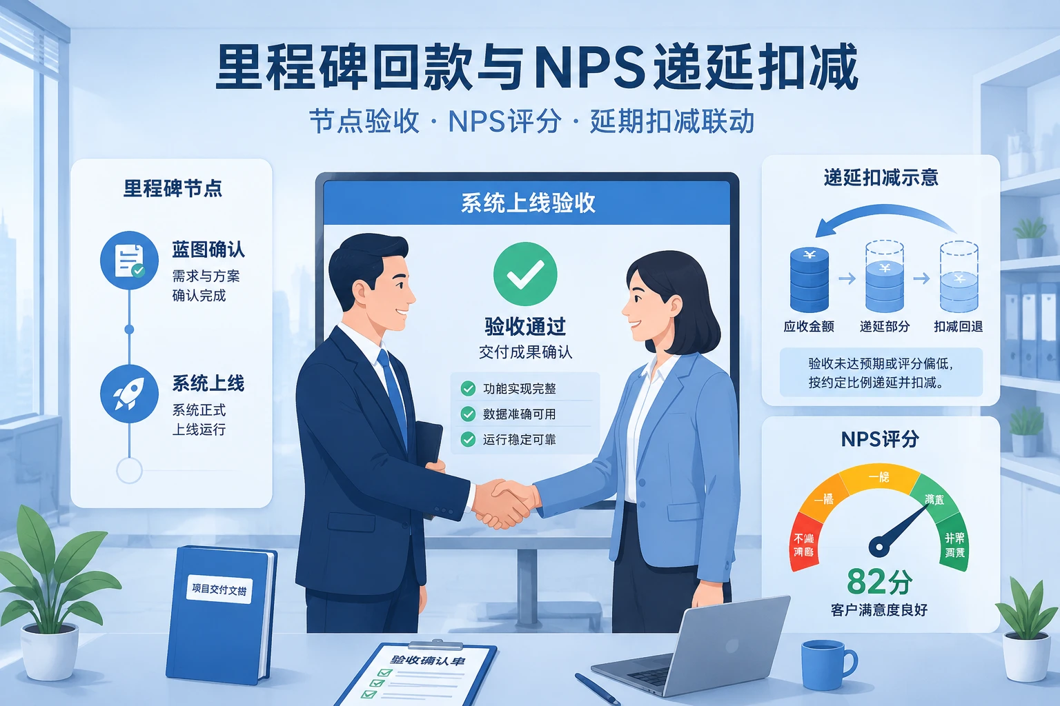 SaaS实施里程碑回款模型：节点回款、NPS与递延扣减（2026年版）