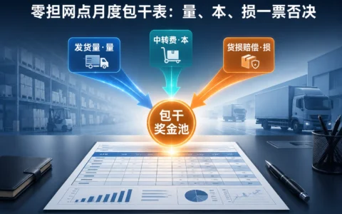 零担网点月度经营包干表模板：发货量、中转费与货损否决三元联动设计（2026年版）