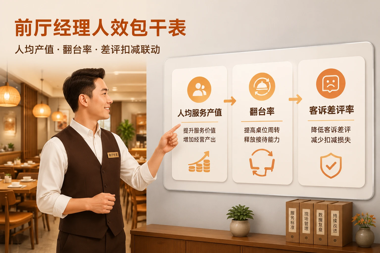 连锁餐饮前厅经理人效包干表：人均产值、翻台率与差评扣减联动（2026年版）