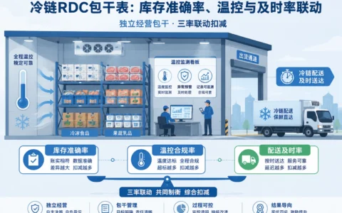 冷链RDC绩效包干表模板：库存准确率、温度达标率与配送及时率联动扣减与填写指南