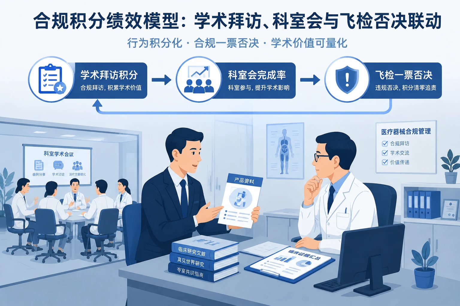 2026年医疗器械代表合规积分模型：学术拜访、科室会与飞检否决联动