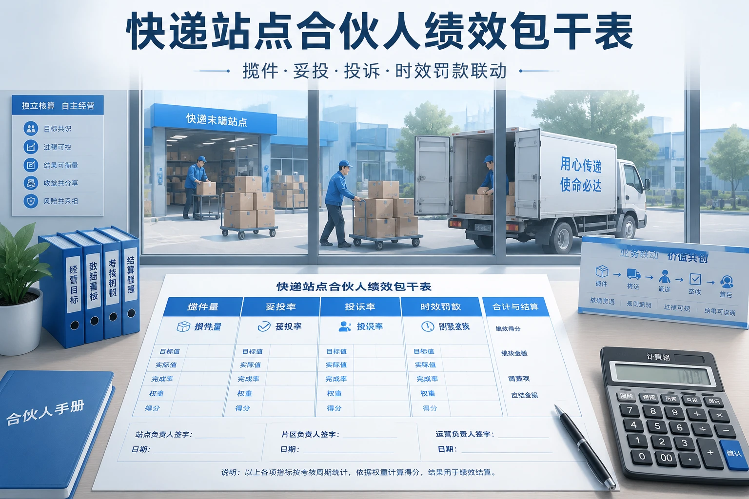 快递站点合伙人包干表：揽件、妥投率、投诉与时效罚款联动（2026年版）