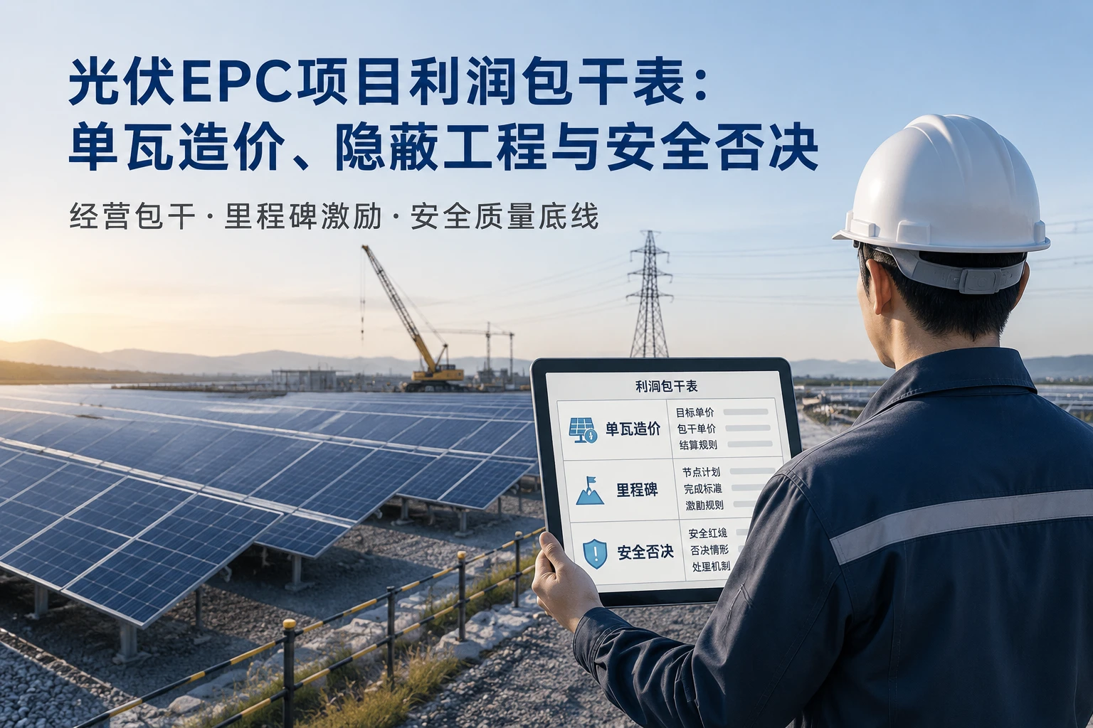 光伏EPC项目利润包干表：单瓦造价、隐蔽工程与安全否决