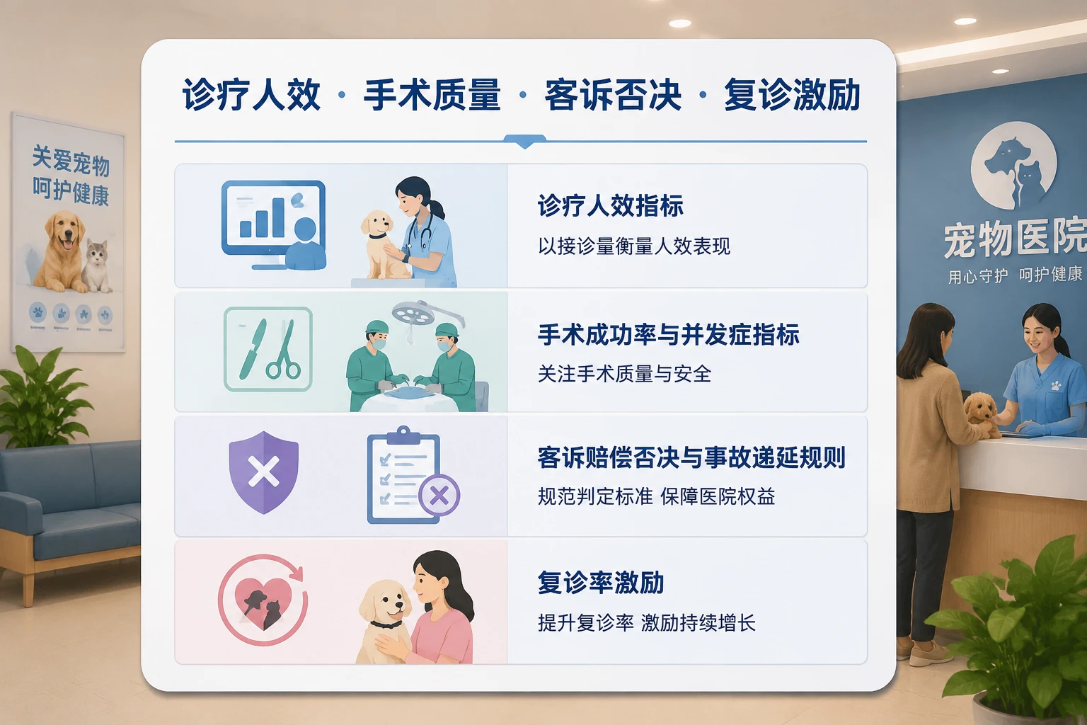 连锁宠物医院首席兽医师绩效包干表：诊疗人效、手术成功率与客诉否决联动（2026年版）