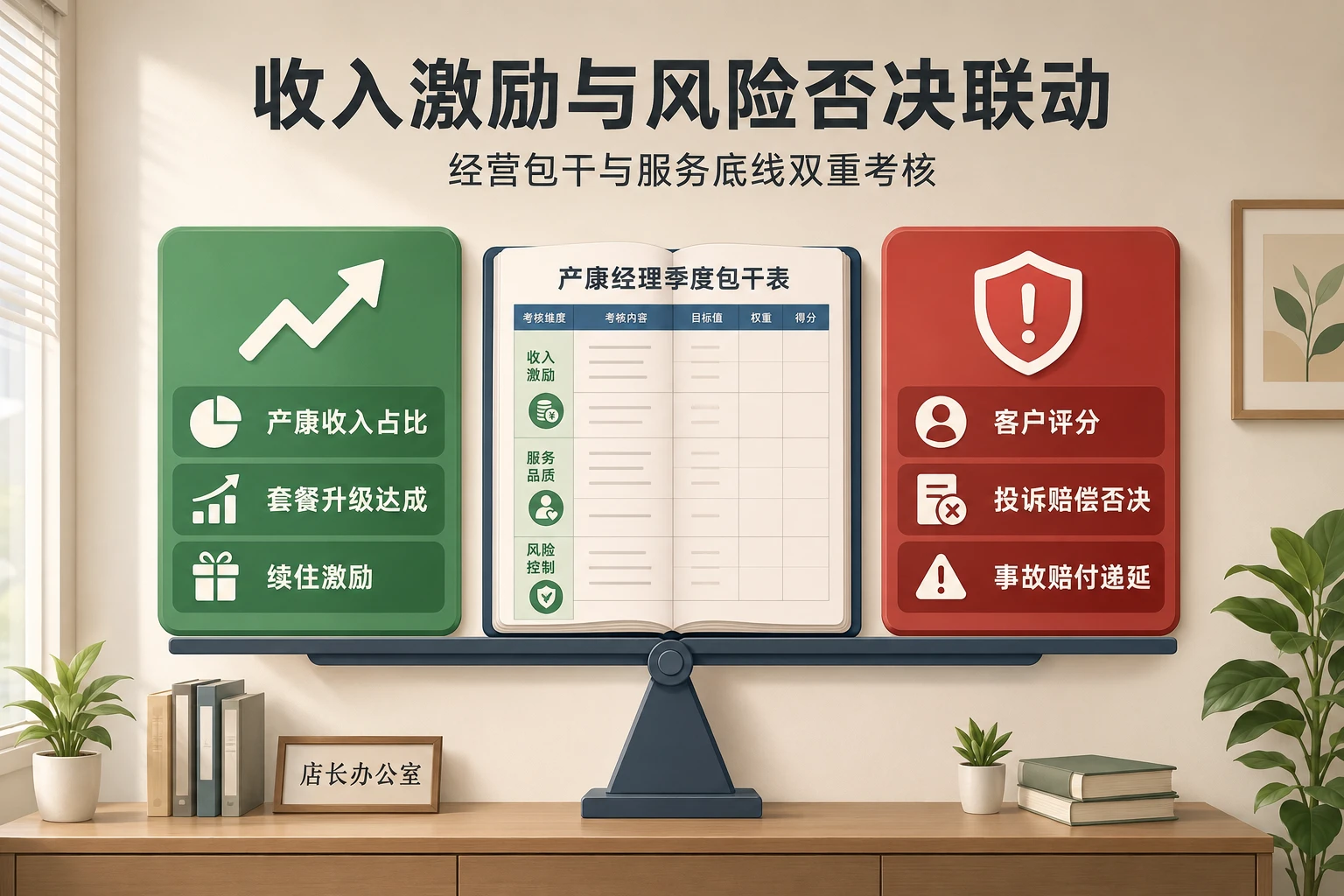 月子中心产康经理季度包干表：收入占比、套餐升级与投诉否决
