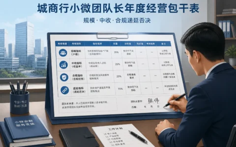 2026年城商行小微团队长经营包干表模板：规模、中收与合规递延否决制度设计