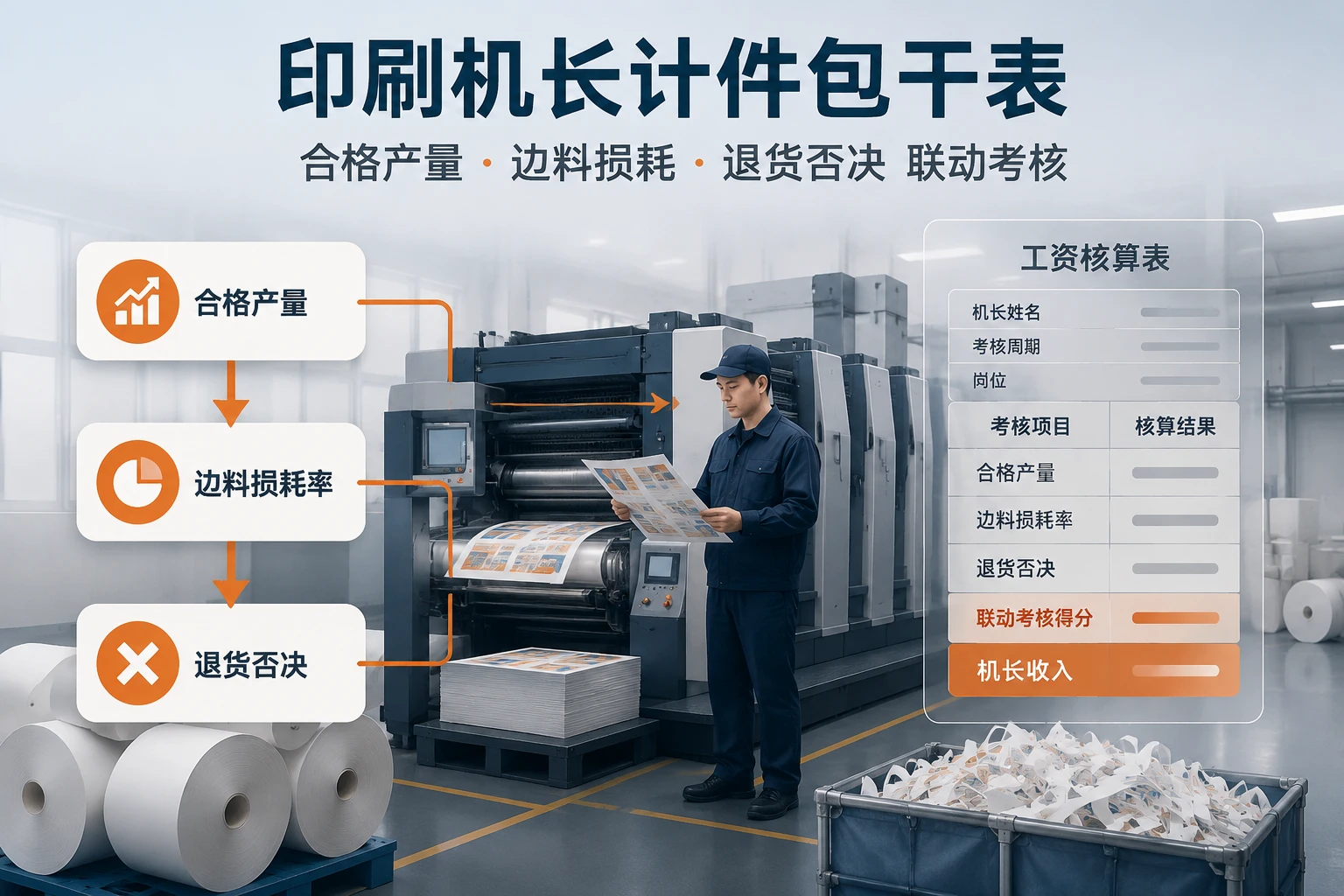 2026年印刷机长计件包干表：合格产量、边料损耗与退货否决