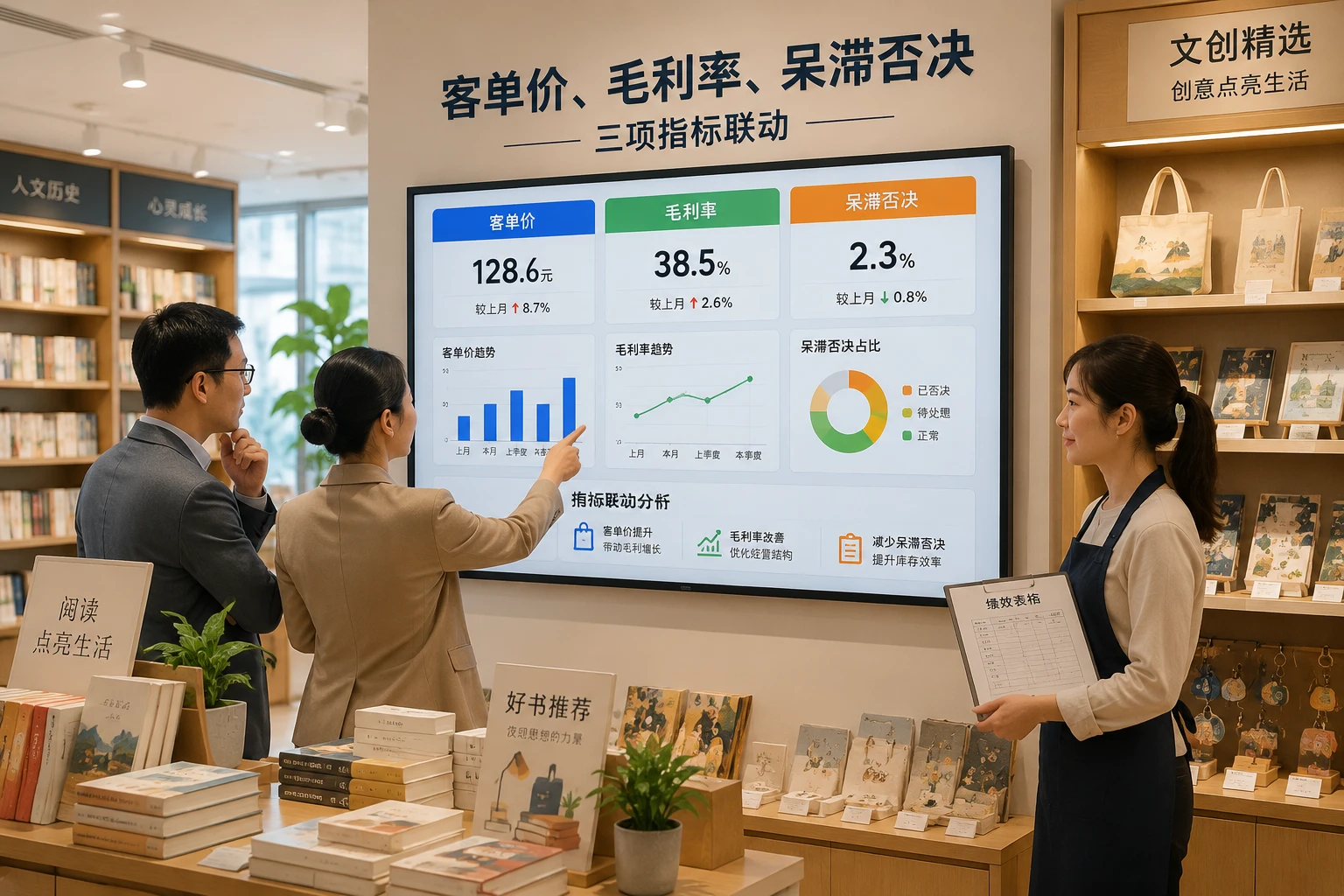 连锁书店店长绩效包干表：客单价、文创毛利率与呆滞否决（2026年版）