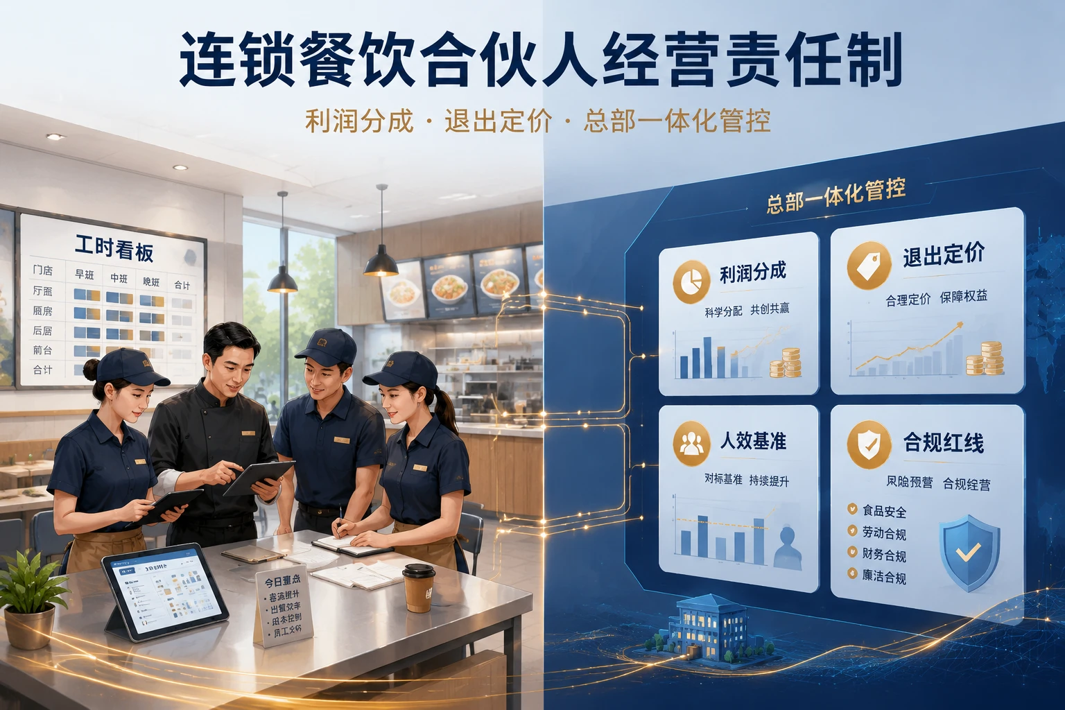 连锁餐饮合伙人经营责任制：利润分成、退出定价与总部一体化管控