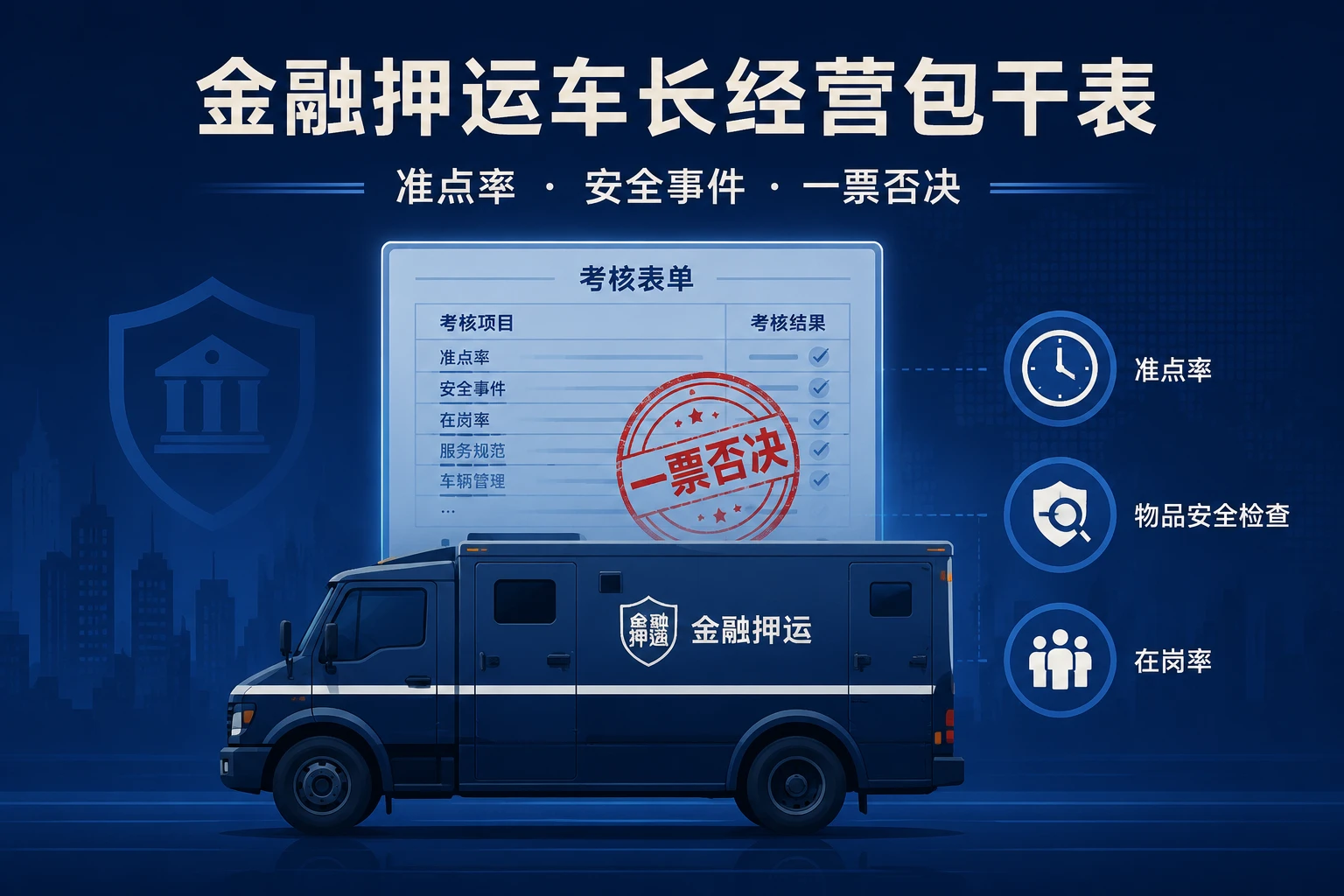 2026年金融武装押运车长经营包干表：准点率、安全事件与一票否决