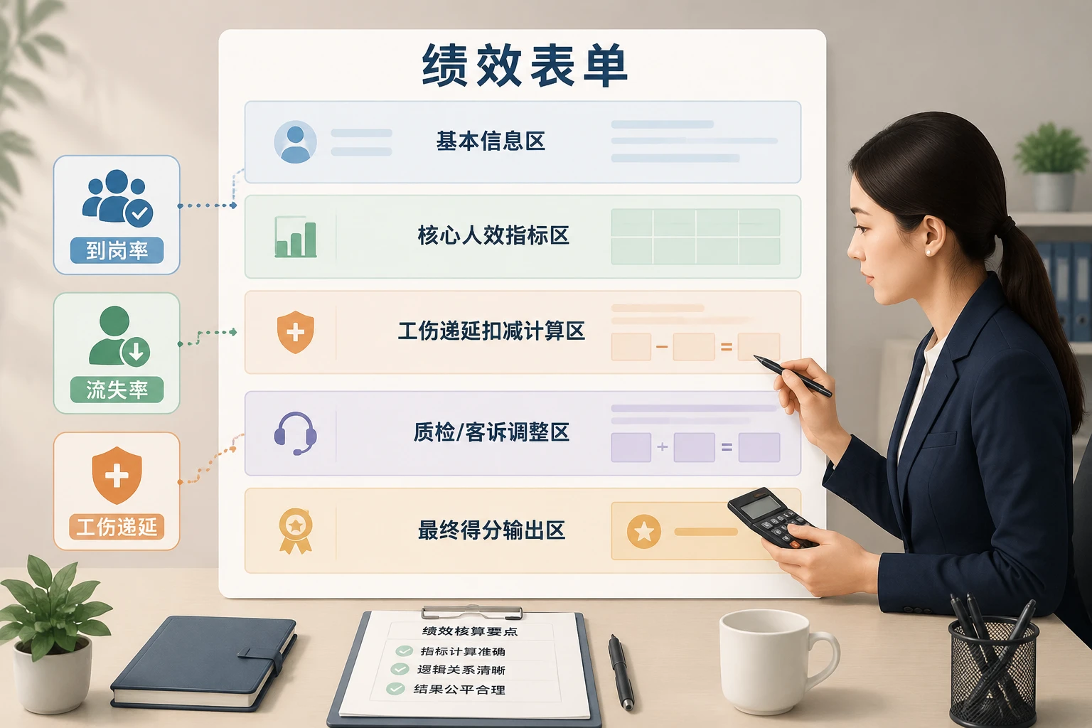 人力资源外包驻场经理绩效表：到岗率、流失率与工伤递延扣减（2026年版）
