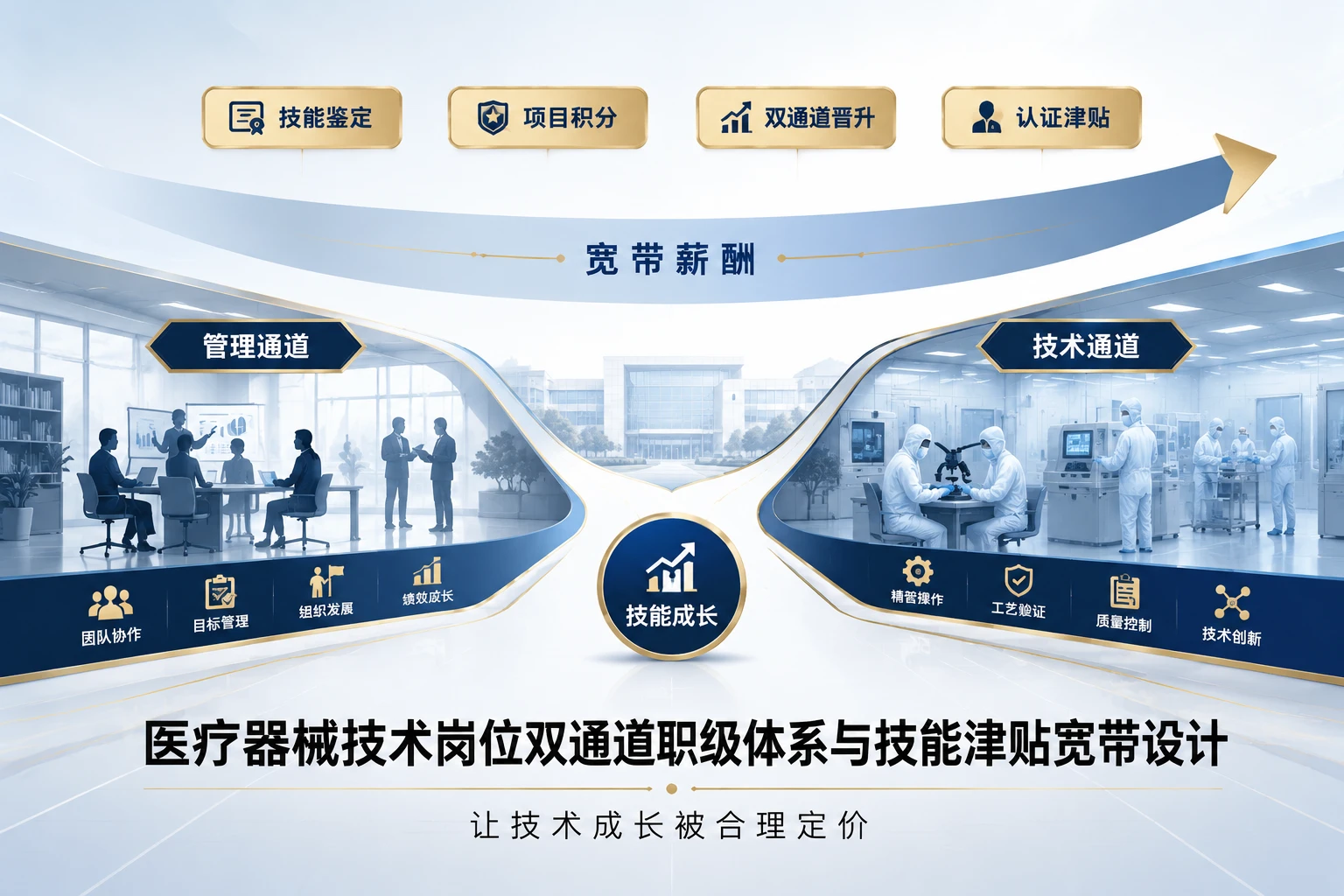 医疗器械技术岗位双通道职级体系与技能津贴宽带设计