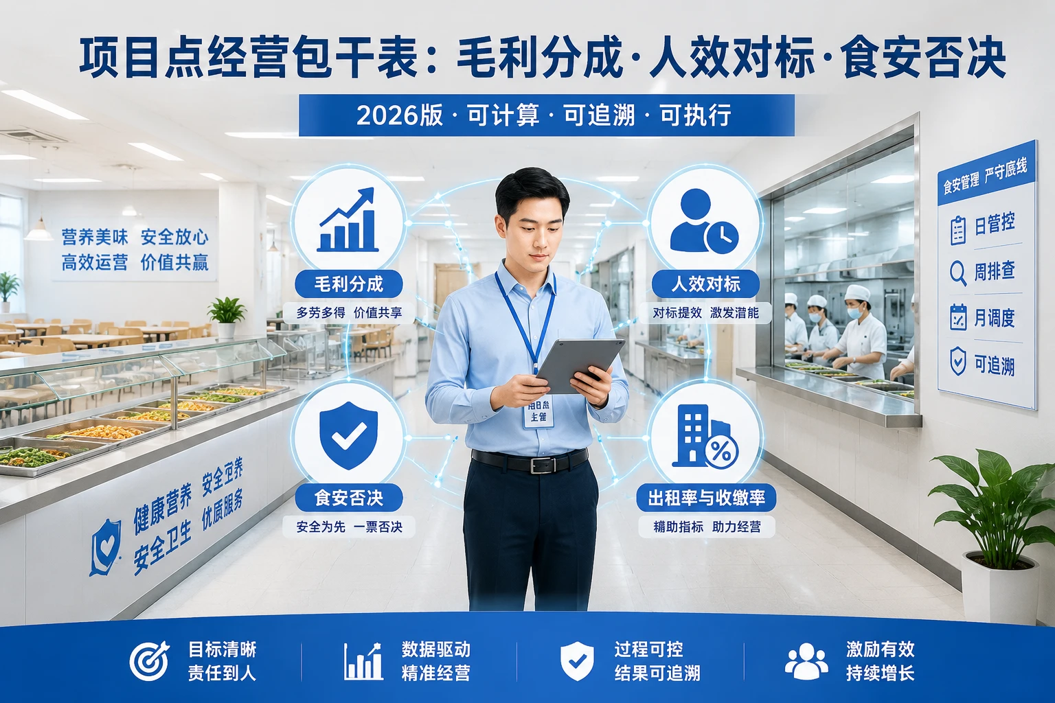 团餐项目点经营包干表：毛利分成、人效对标与食安否决（2026年版）