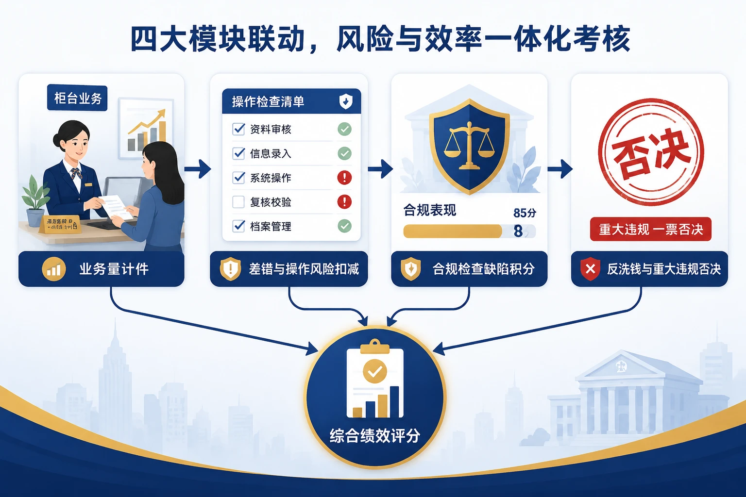 2026年城商行营业网点柜员业务量计件与内控合规积分表