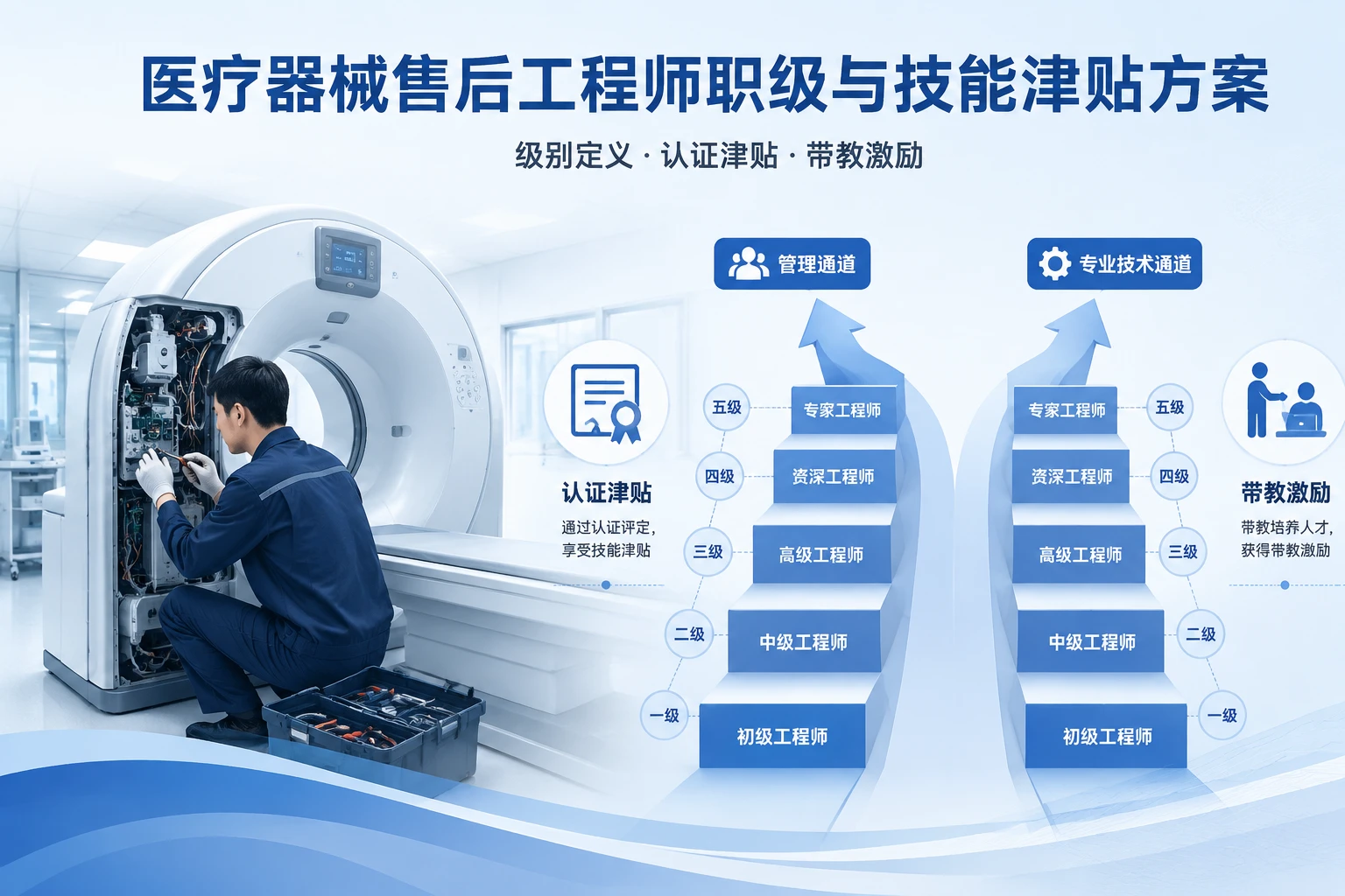 医疗器械售后工程师职级与技能津贴方案：级别定义、认证津贴与带教激励（2026年版）
