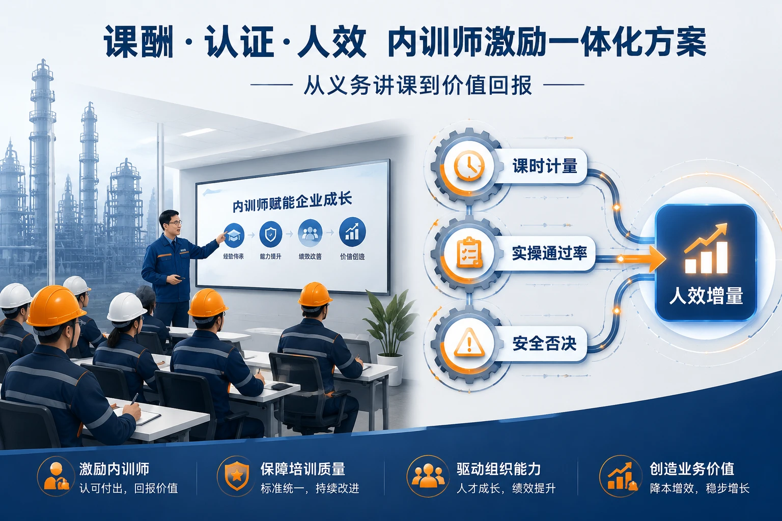 化工企业内训师课酬与认证挂钩：课时、实操通过率与人效增量