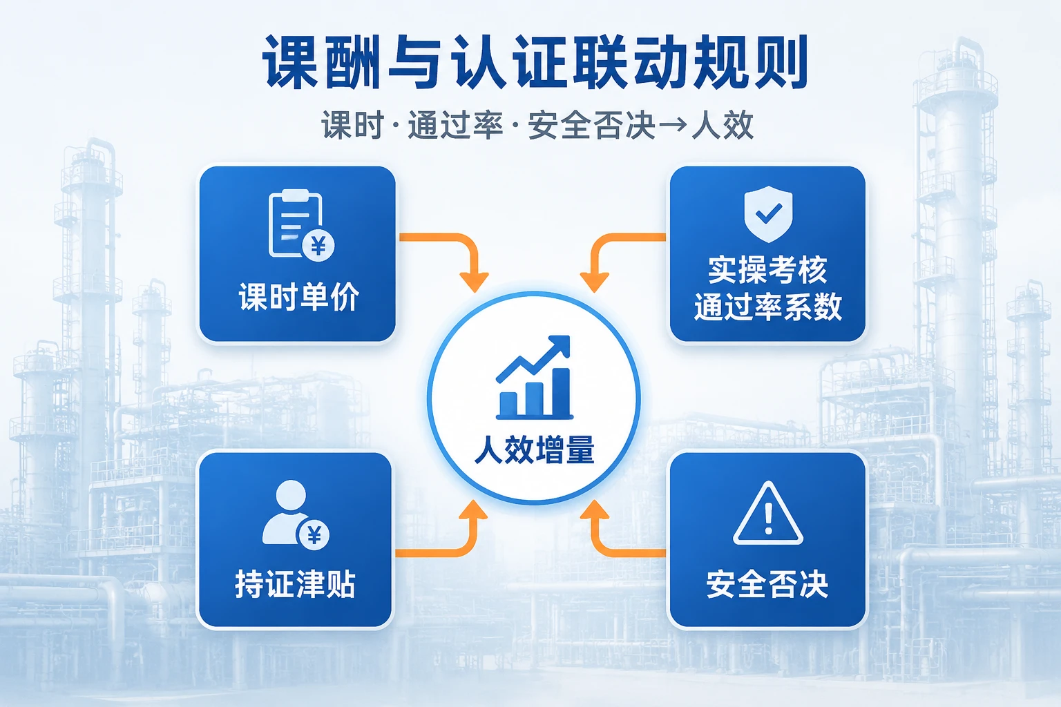 化工企业内训师课酬与认证挂钩：课时、实操通过率与人效增量