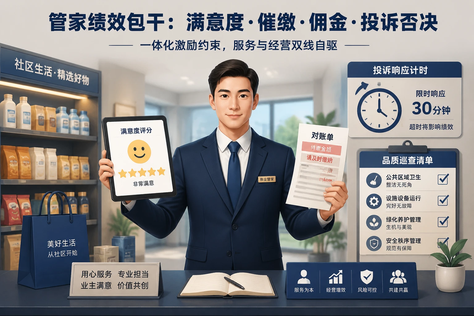 2026年管家绩效包干：满意度提成、催缴积分、社区佣金与投诉否决