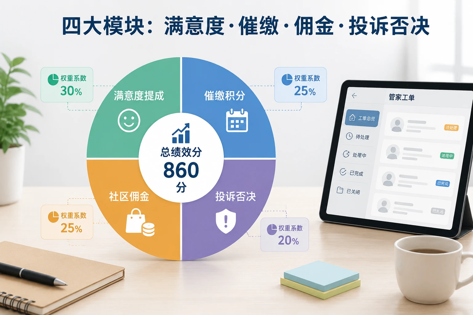 2026年管家绩效包干：满意度提成、催缴积分、社区佣金与投诉否决
