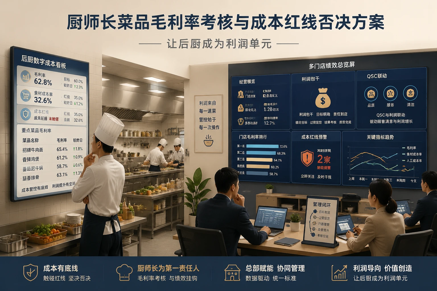 2026年连锁门店厨师长菜品毛利率考核与成本红线否决方案