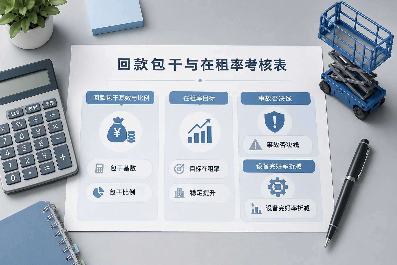 高空作业平台租赁业务员回款包干与在租率考核表（2026年版）