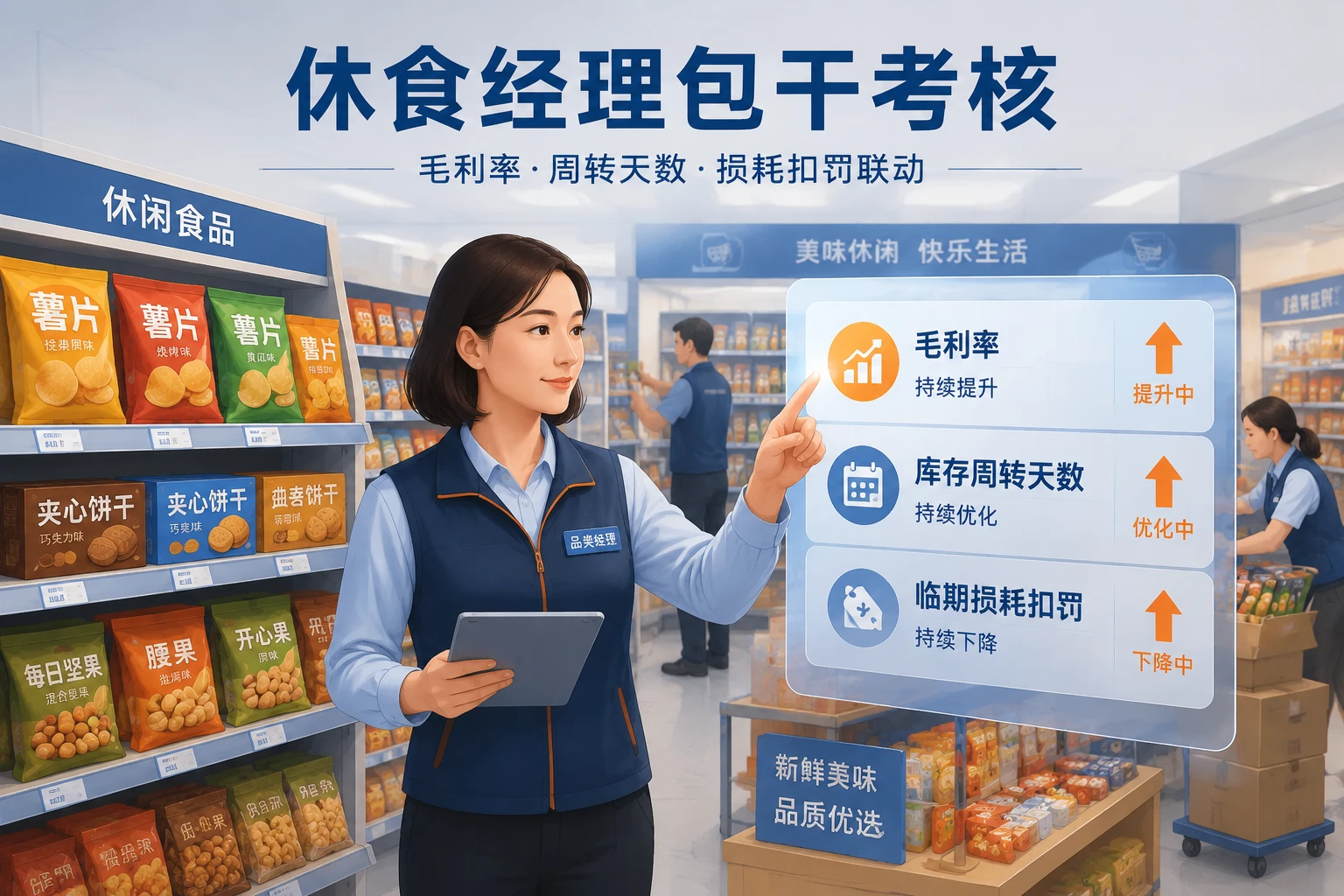 2026年连锁超市休食经理包干考核：毛利率、周转天数与损耗扣罚联动