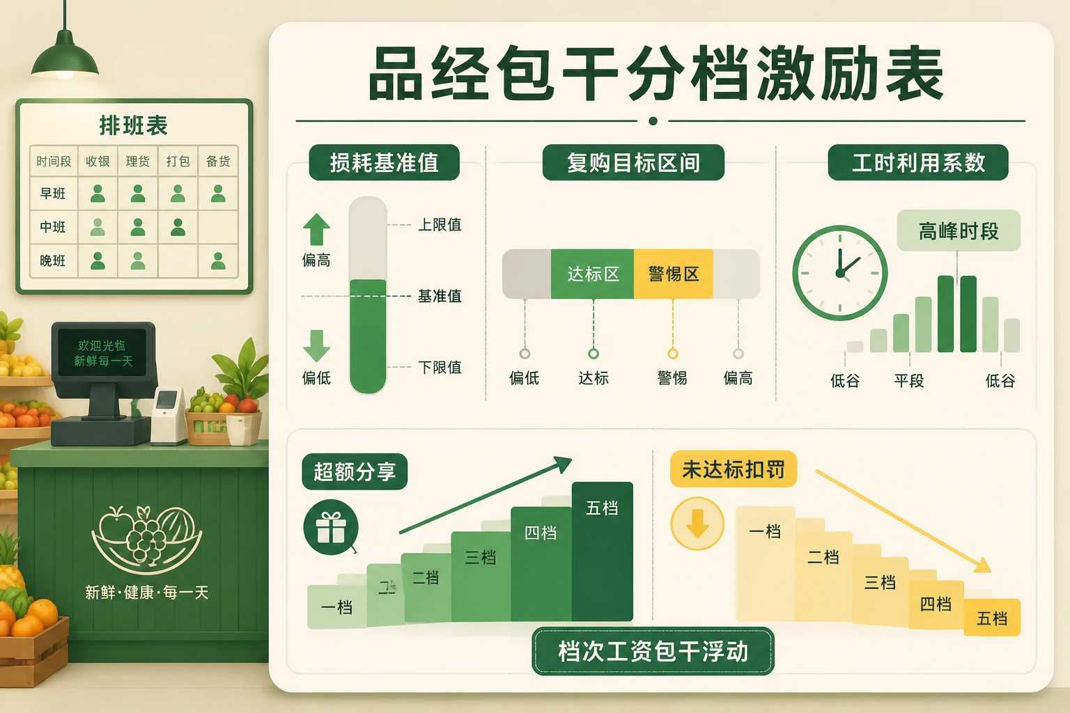 2026年连锁水果店品类经理包干考核：损耗率、复购率与排班激励