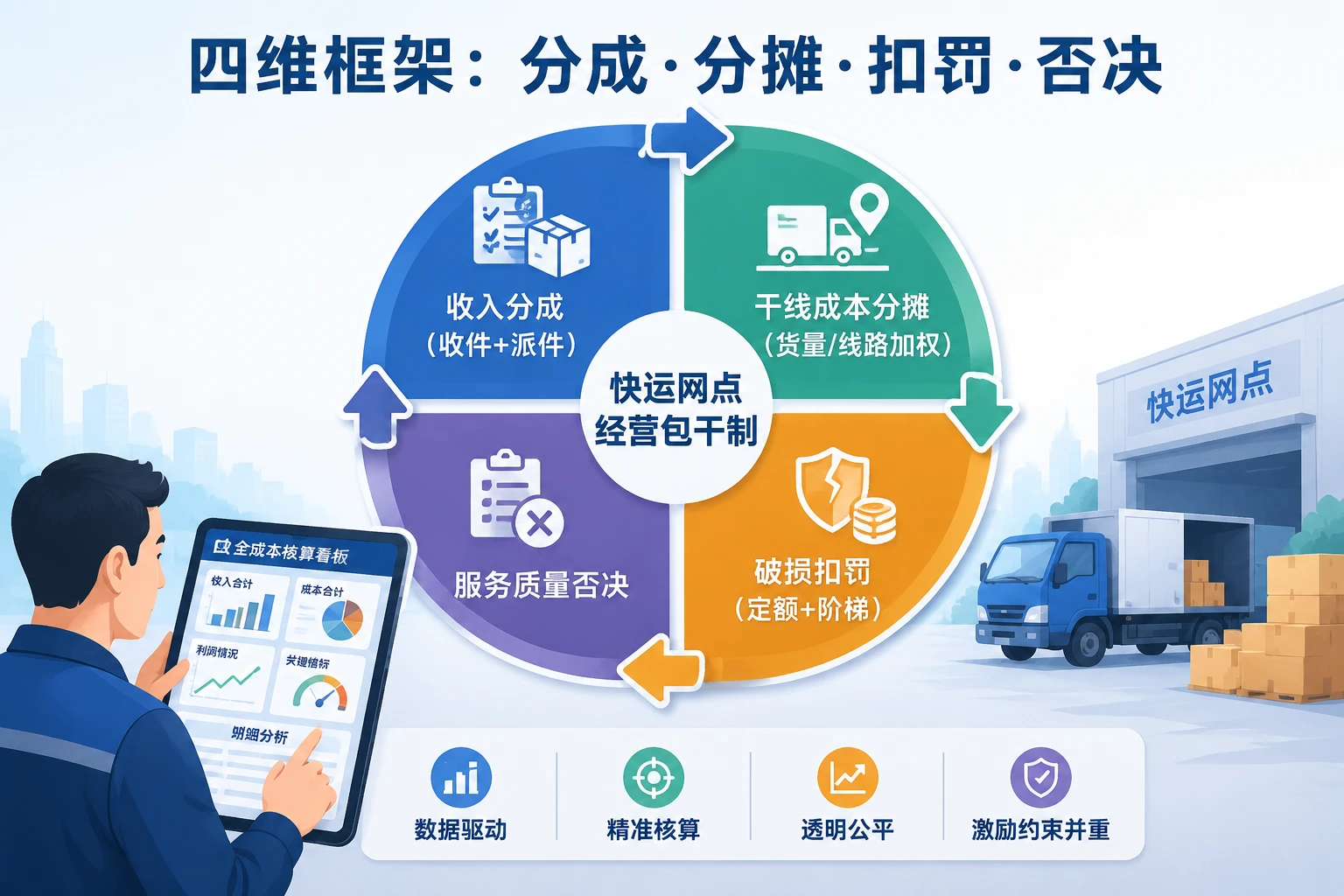2026年快运加盟网点经营包干制：收入分成、干线成本与破损扣罚联动