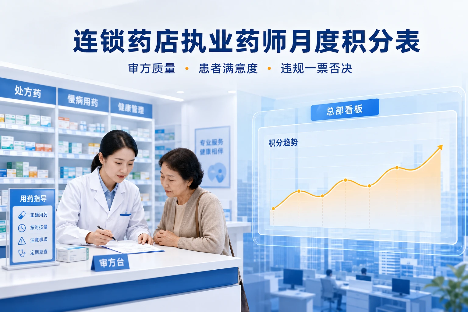 连锁药店执业药师月度积分表：处方审核量、满意度与违规一票否决（2026年版）