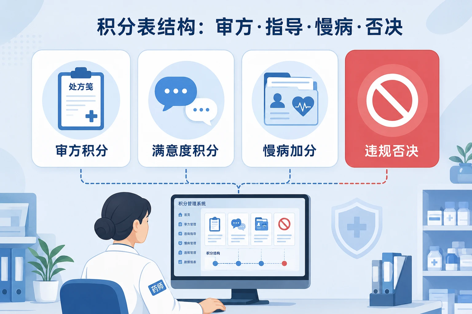 连锁药店执业药师月度积分表：处方审核量、满意度与违规一票否决（2026年版）