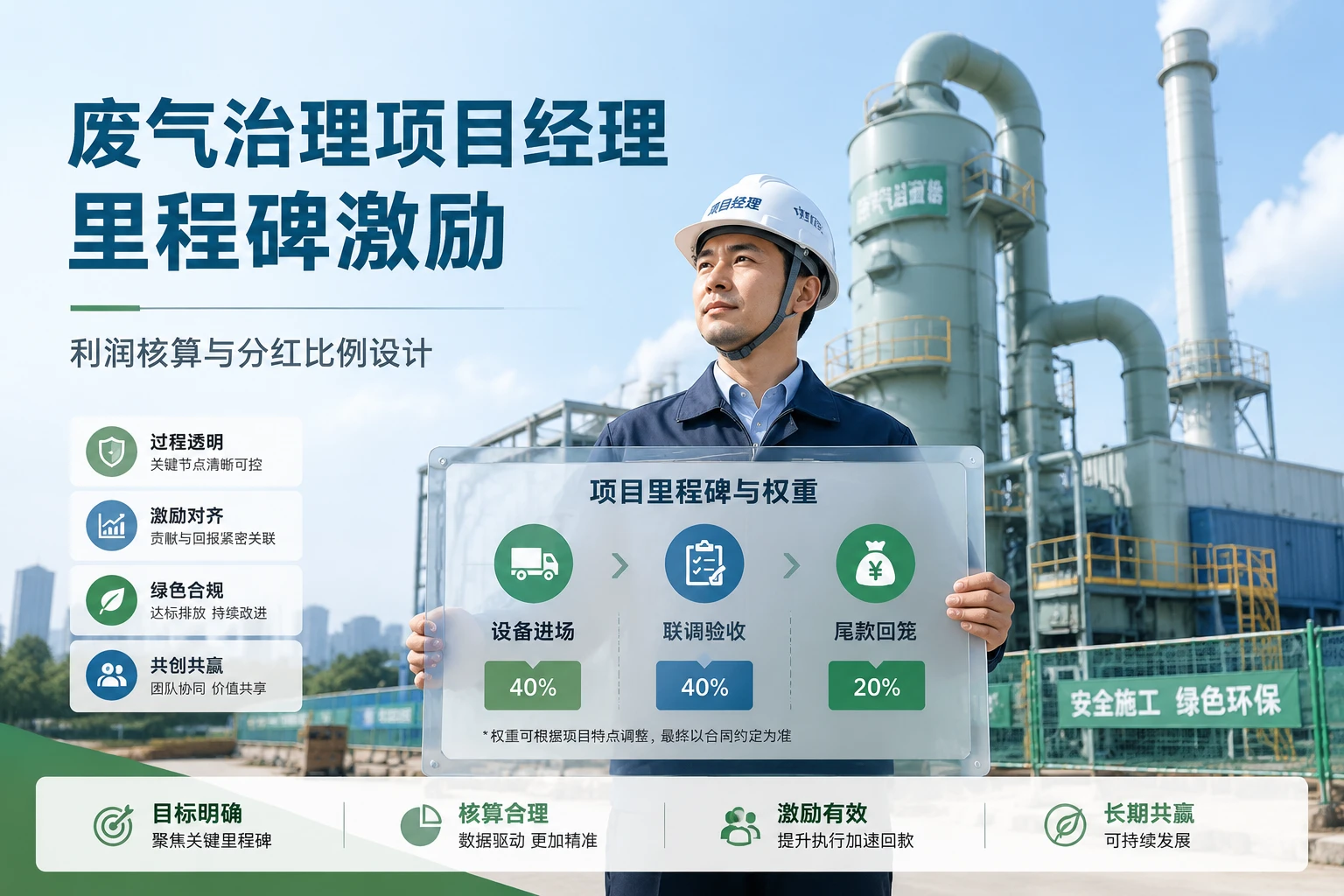 废气治理项目经理里程碑激励：利润核算与分红比例设计