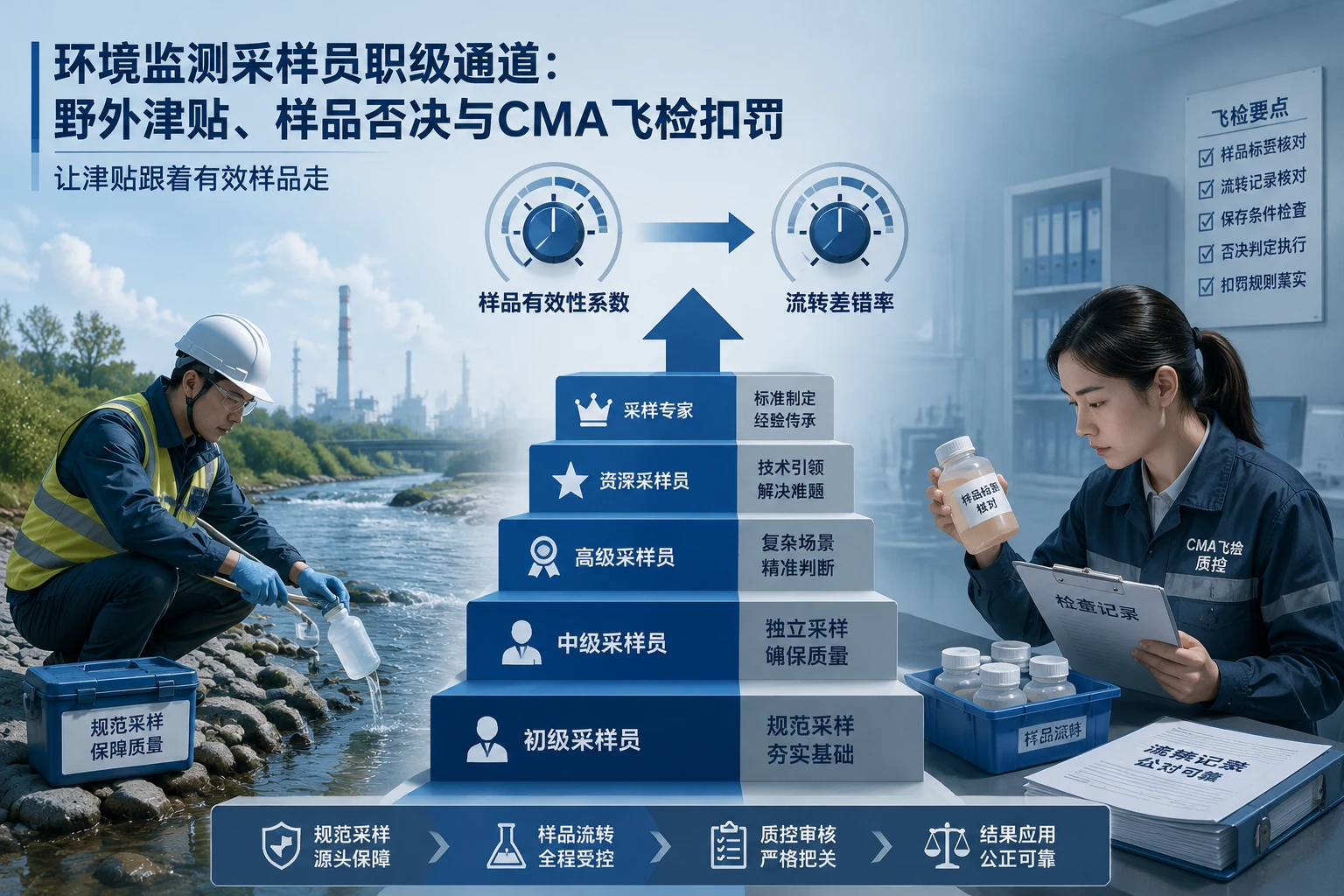 环境监测采样员职级通道：野外津贴、样品否决与CMA飞检扣罚（2026年版）