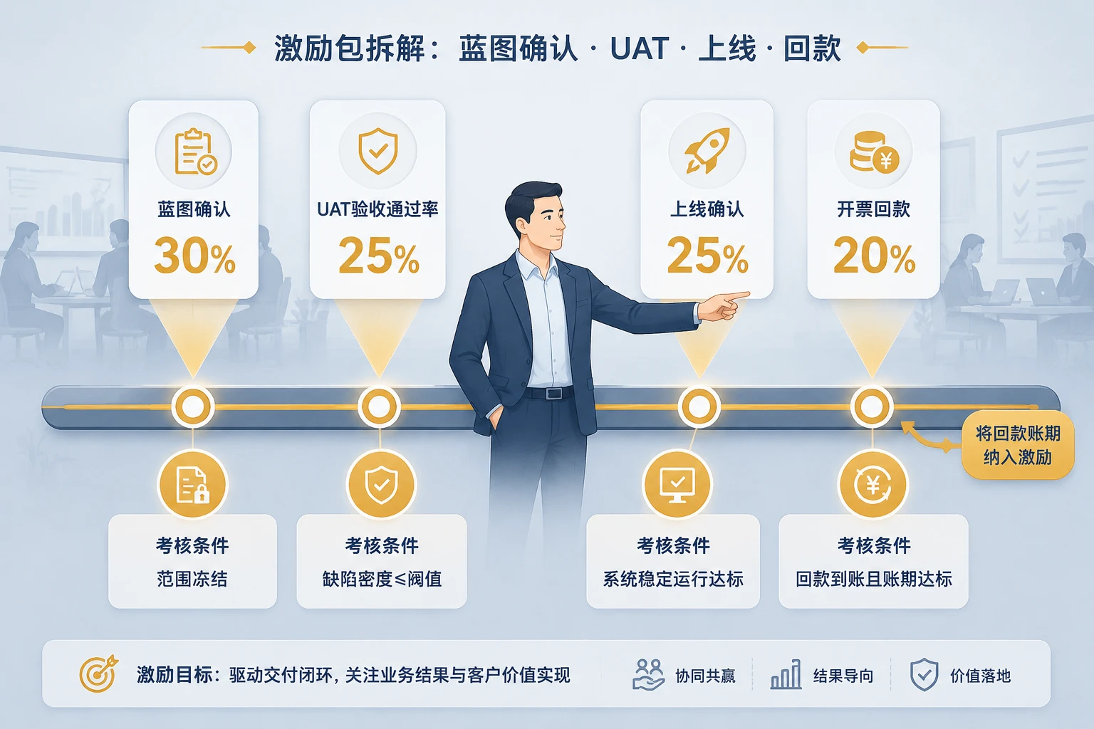 SaaS实施项目经理里程碑考核：蓝图确认、UAT通过率与回款联动（2026年版）