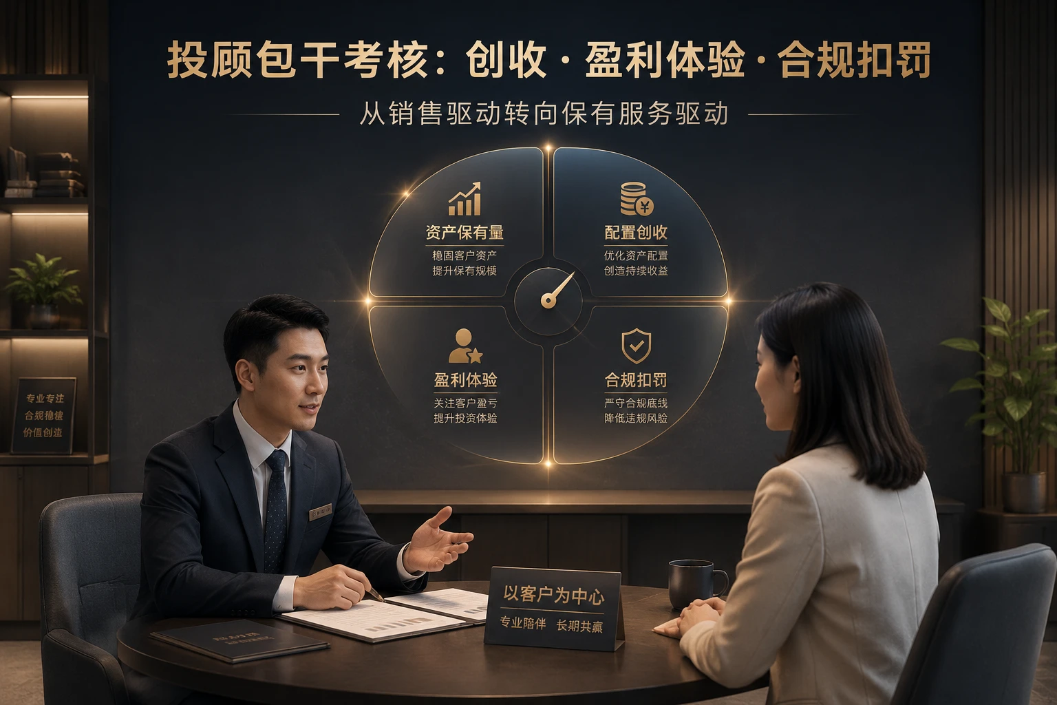 证券营业部投顾资产包干考核：配置创收、盈利体验与合规扣罚