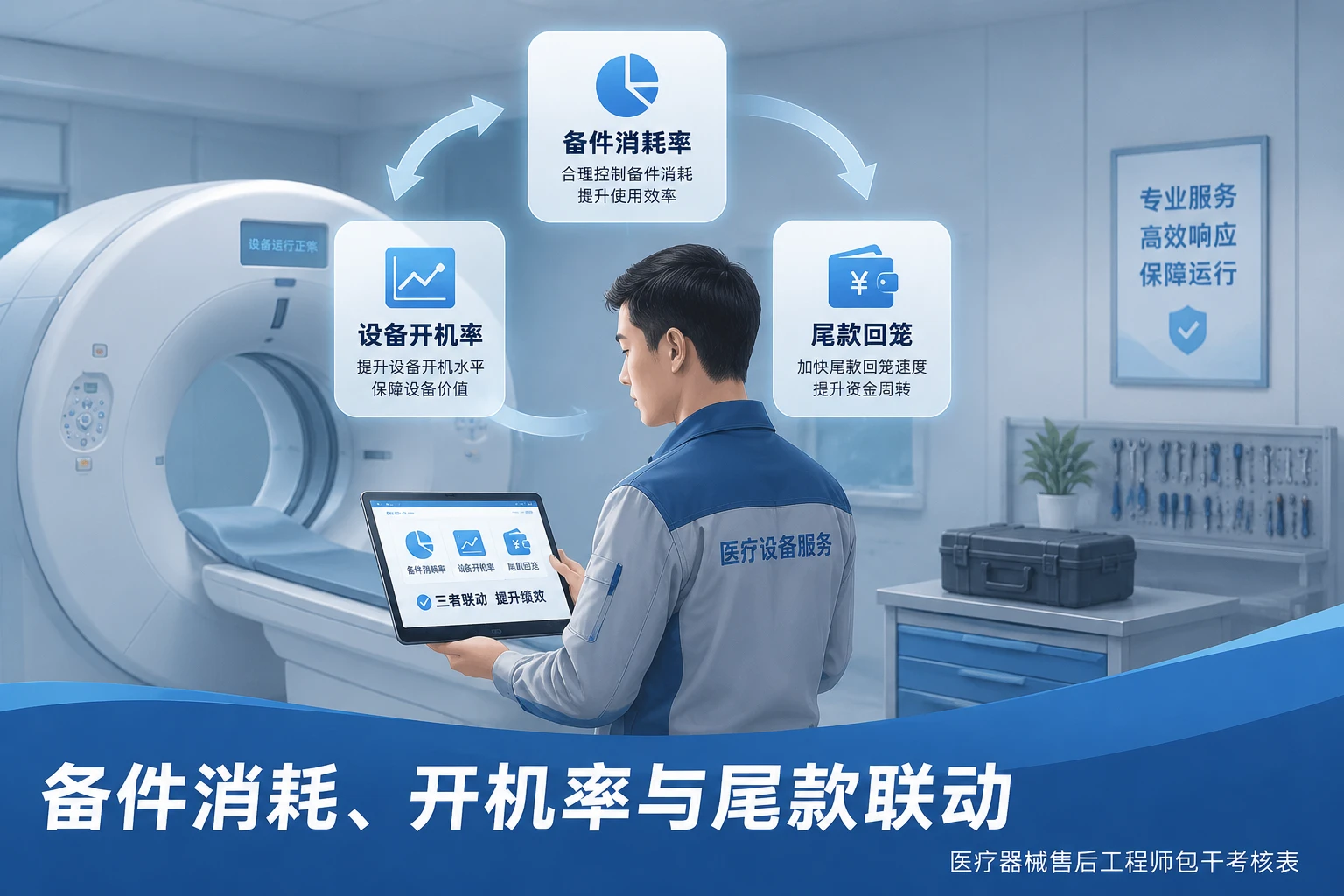 医疗器械售后工程师包干表：备件消耗、开机率与尾款联动