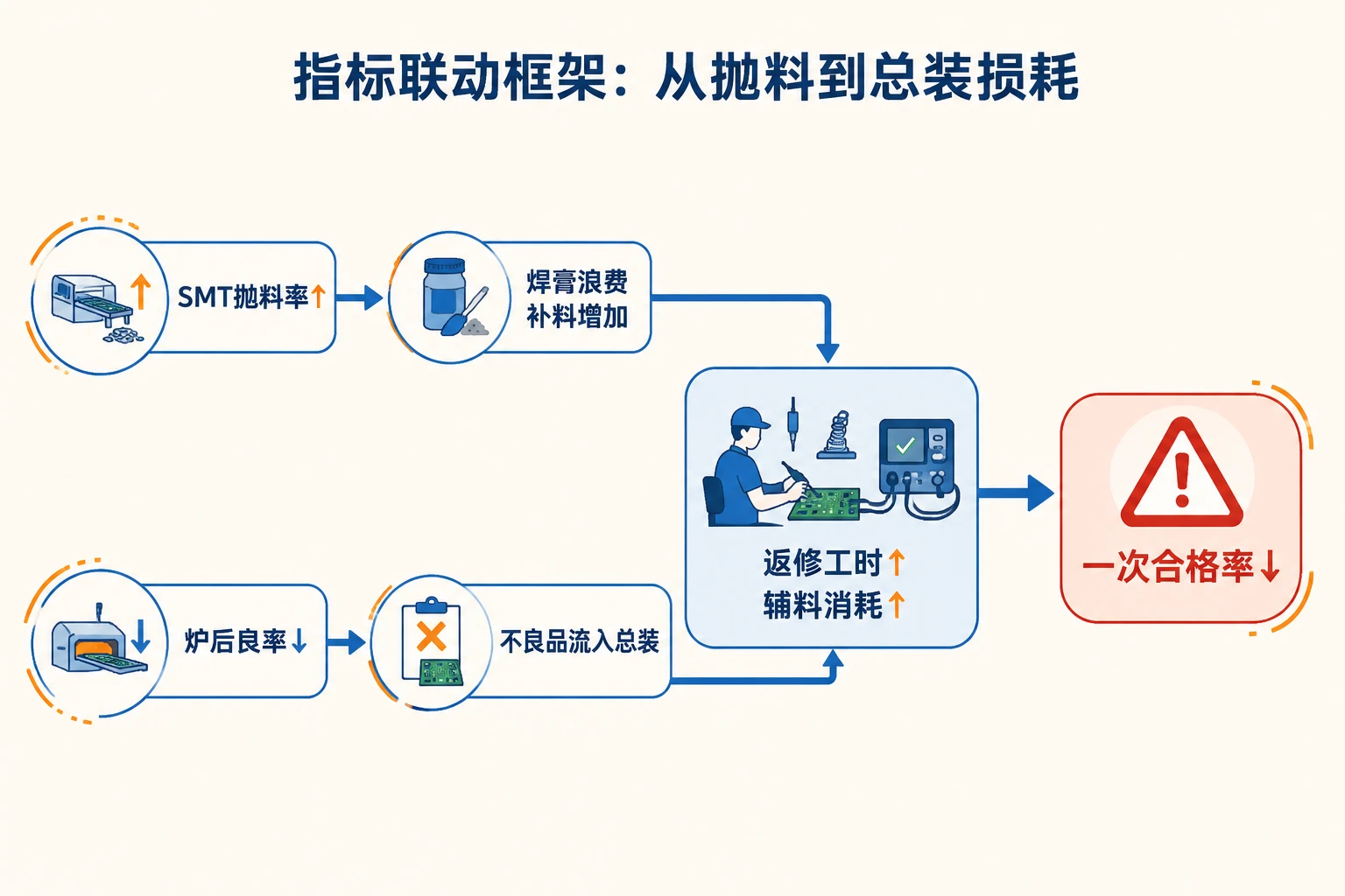 智能音箱总装班长包干表：FPY、工时达成率与辅料限额联动