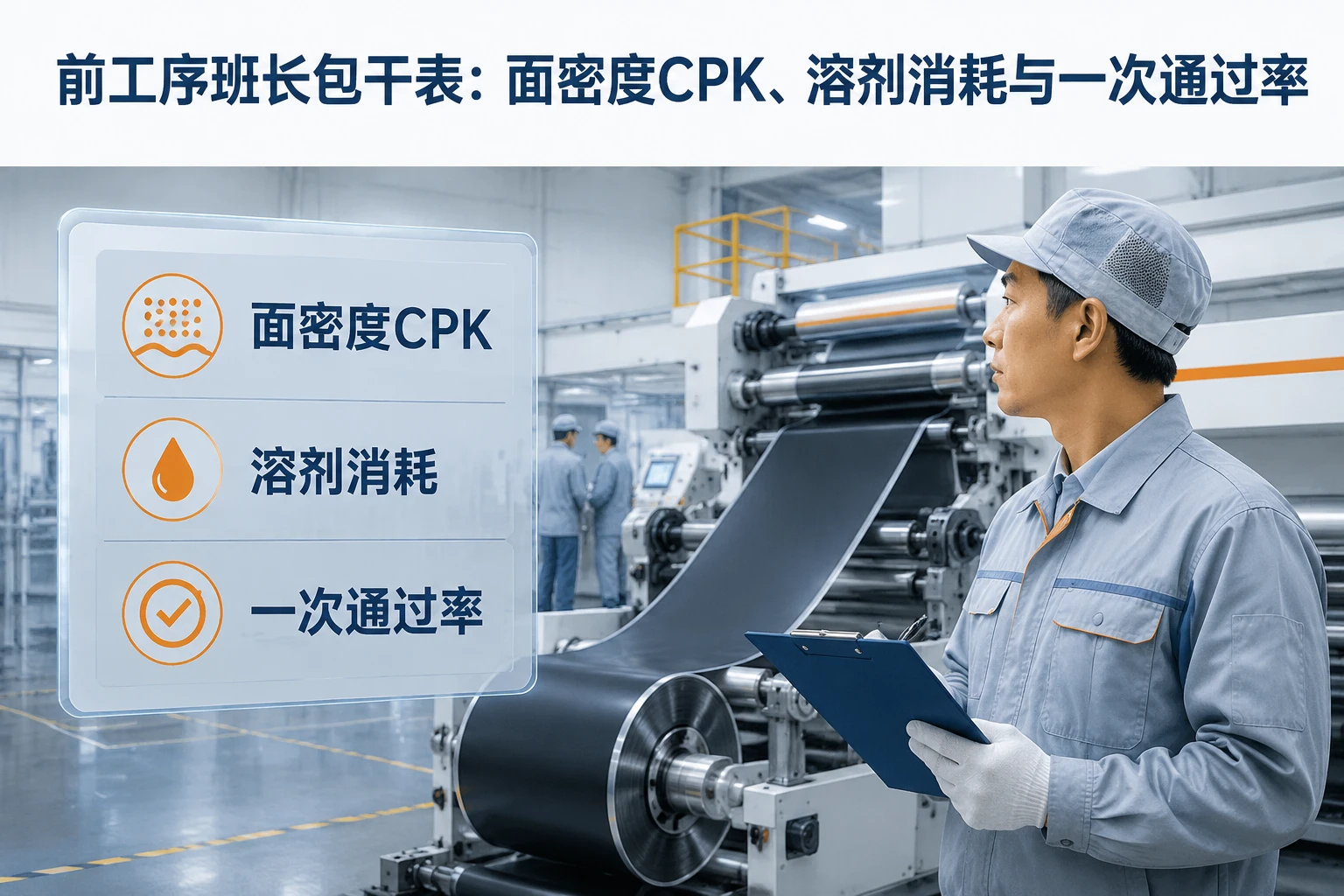 前工序班长包干表：面密度CPK、溶剂消耗与一次通过率扣罚