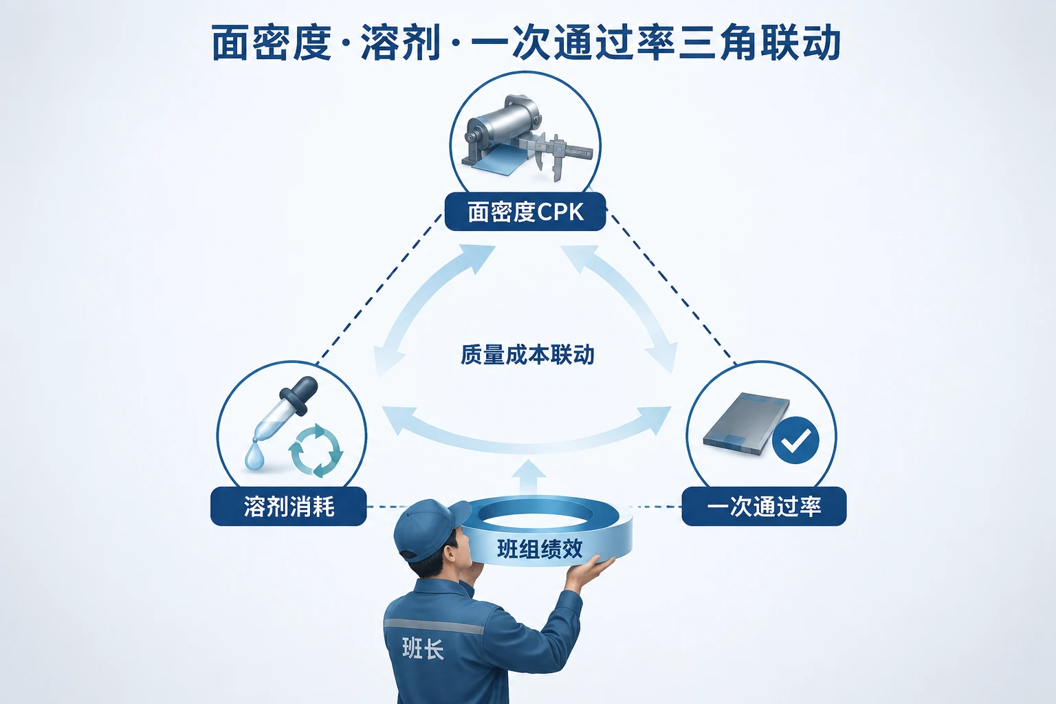 前工序班长包干表：面密度CPK、溶剂消耗与一次通过率扣罚
