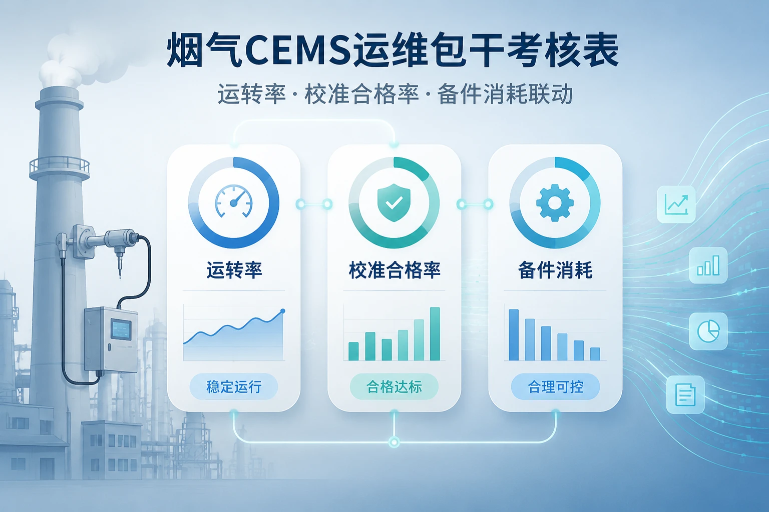 烟气CEMS运维包干考核表：运转率、校准合格率与备件消耗联动（2026年版）