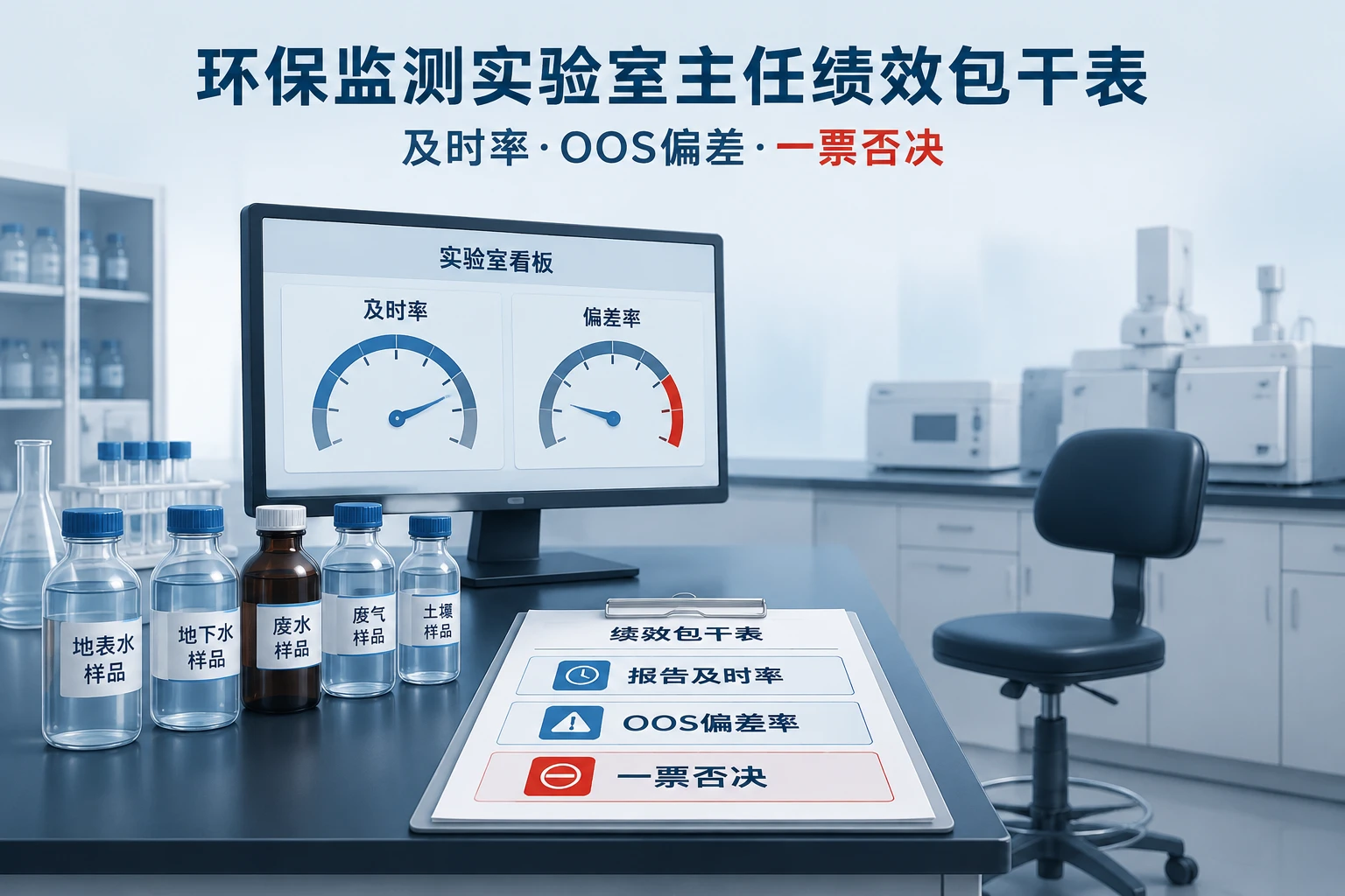 环保监测实验室主任绩效包干表：及时率、OOS偏差与一票否决（2026年版）