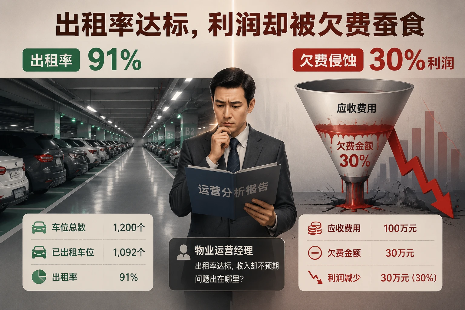 物业车位运营经理包干考核：出租率、临停增收与欠费追缴联动（2026年版）