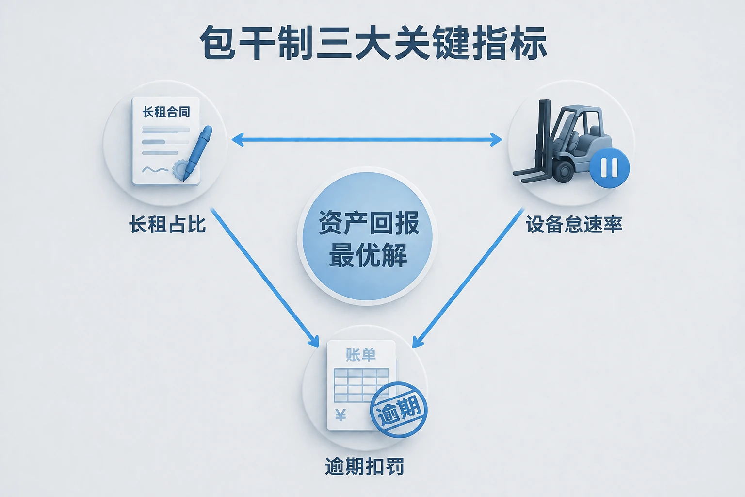 2026年叉车租赁销售工程师资产回报包干：长租占比、怠速率与逾期扣罚