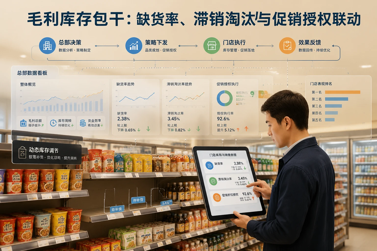 连锁门店品类经理毛利库存包干：缺货率、滞销淘汰与促销授权联动