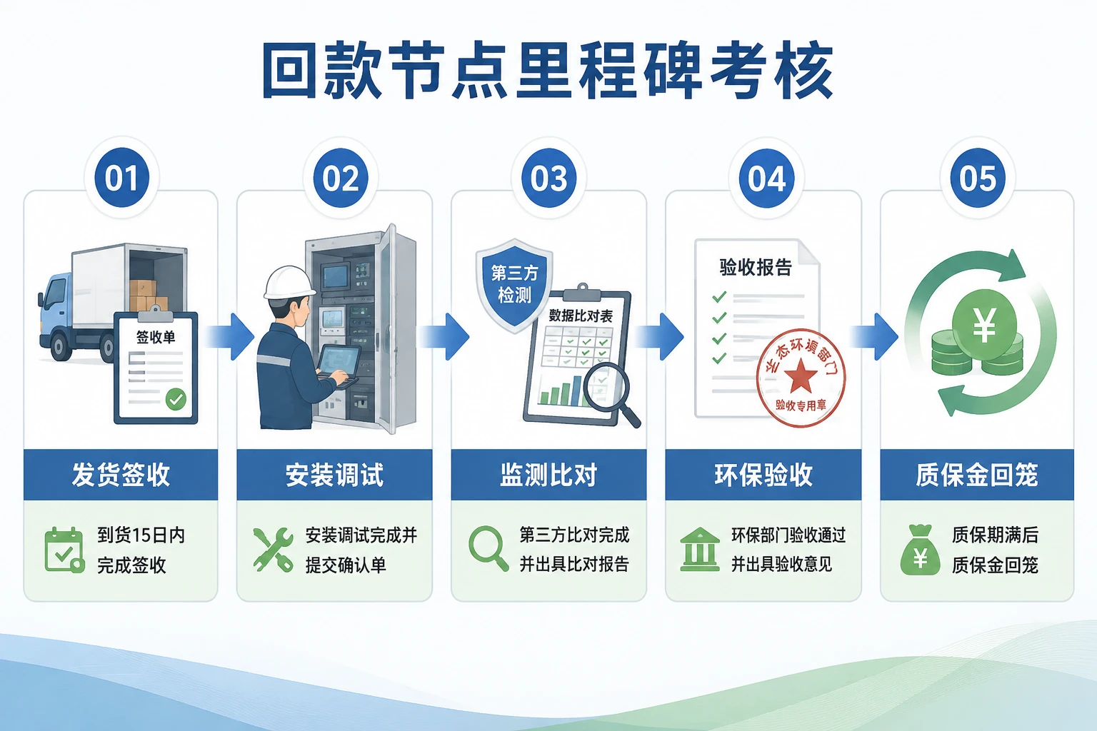 2026年环保销售回款包干与市占考核：验收周期、回款节点及新客开发