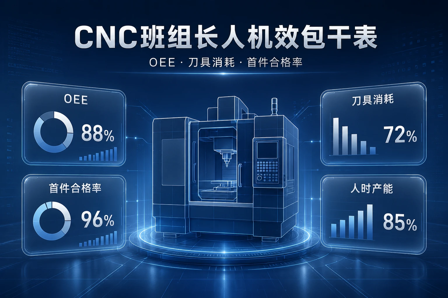 2026年CNC加工班组长人机效包干表：OEE、刀具消耗与首件合格率