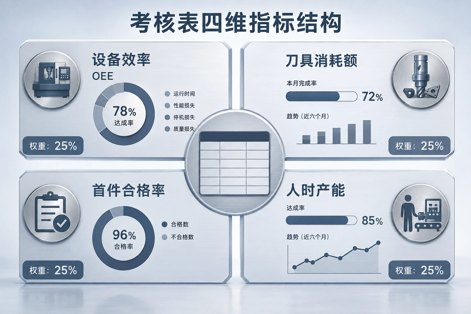 2026年CNC加工班组长人机效包干表：OEE、刀具消耗与首件合格率
